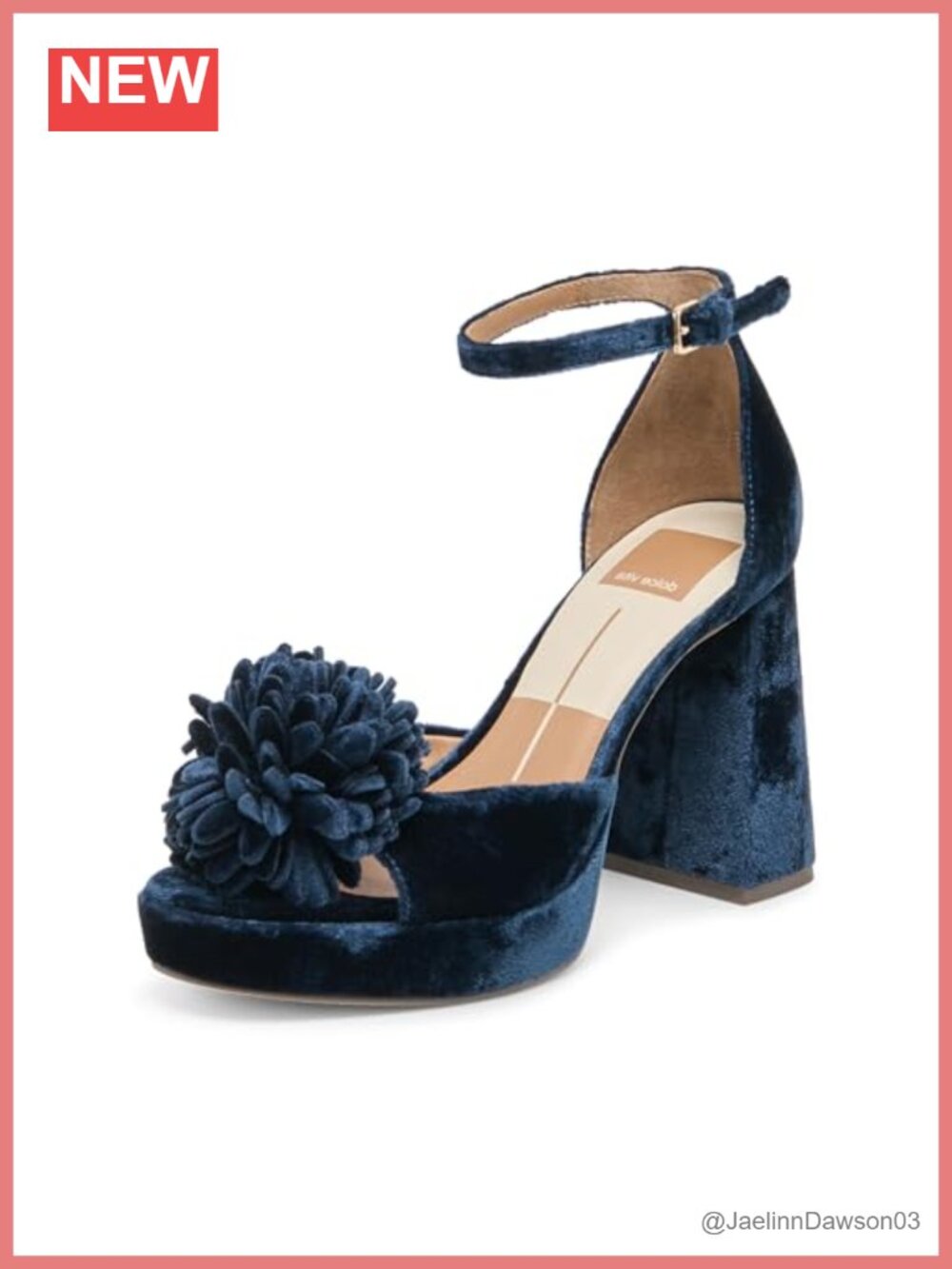 Dolce Vita Perel Heeled Sandals Platform Ankle Strap Velvet Open Toe Buckle
